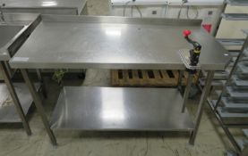 Stainless Steel Bench W 1400mm x D 710mm x H 1050mm with industrial can opener
