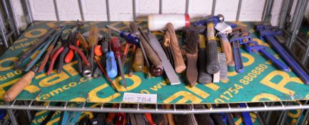 Various Hand Tools - screwdrivers, hammers, hacksaws