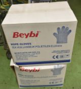 Beybi HDPE Gloves - Size L - 100 gloves per bag - 200 bags per box - 2 boxes