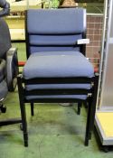 3x Blue Fabric Chairs