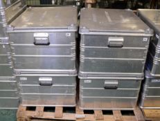 4x Zarges Aluminium Storage Cases L 790mm x W 590mm x H 410mm