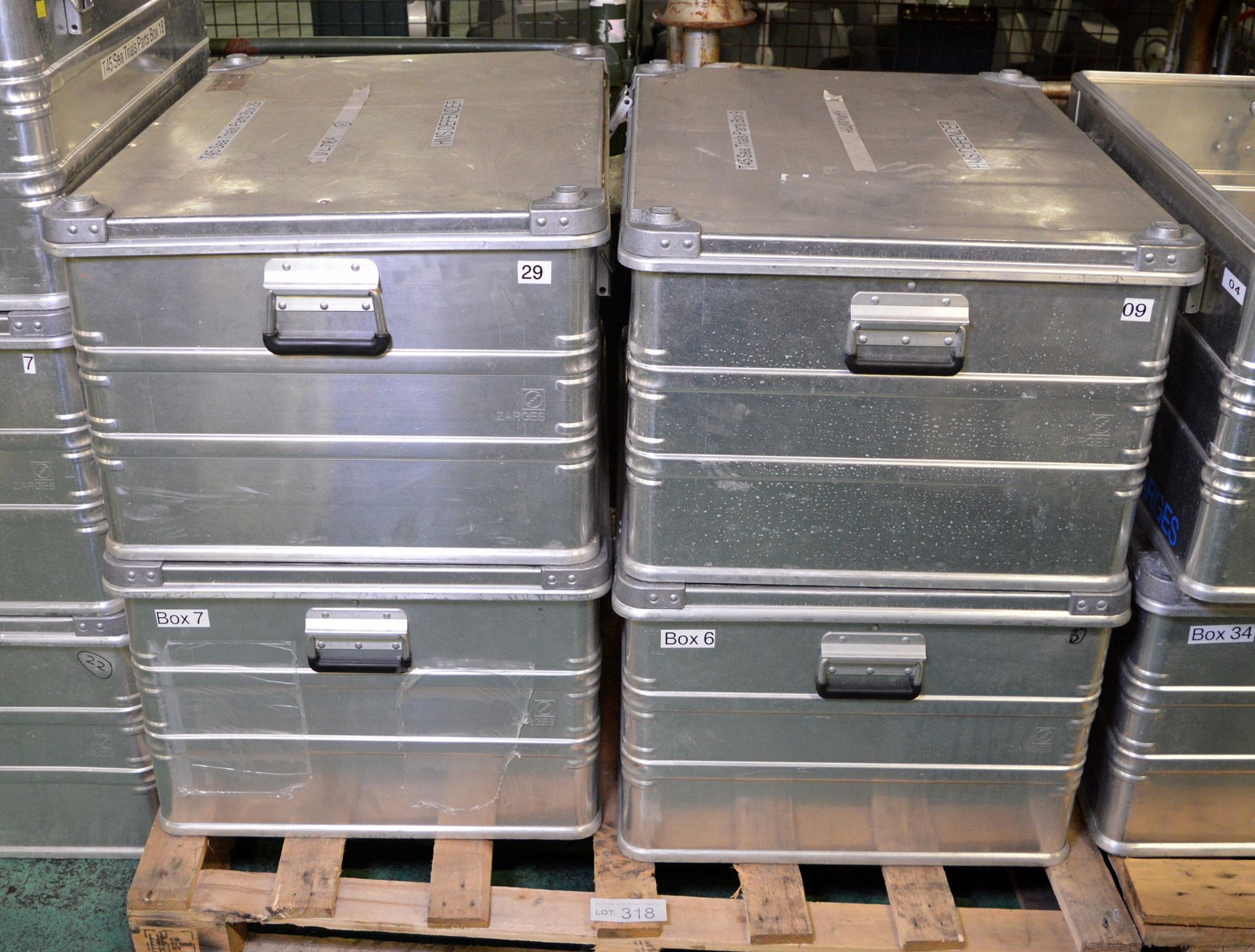 4x Zarges Aluminium Storage Cases L 790mm x W 590mm x H 410mm