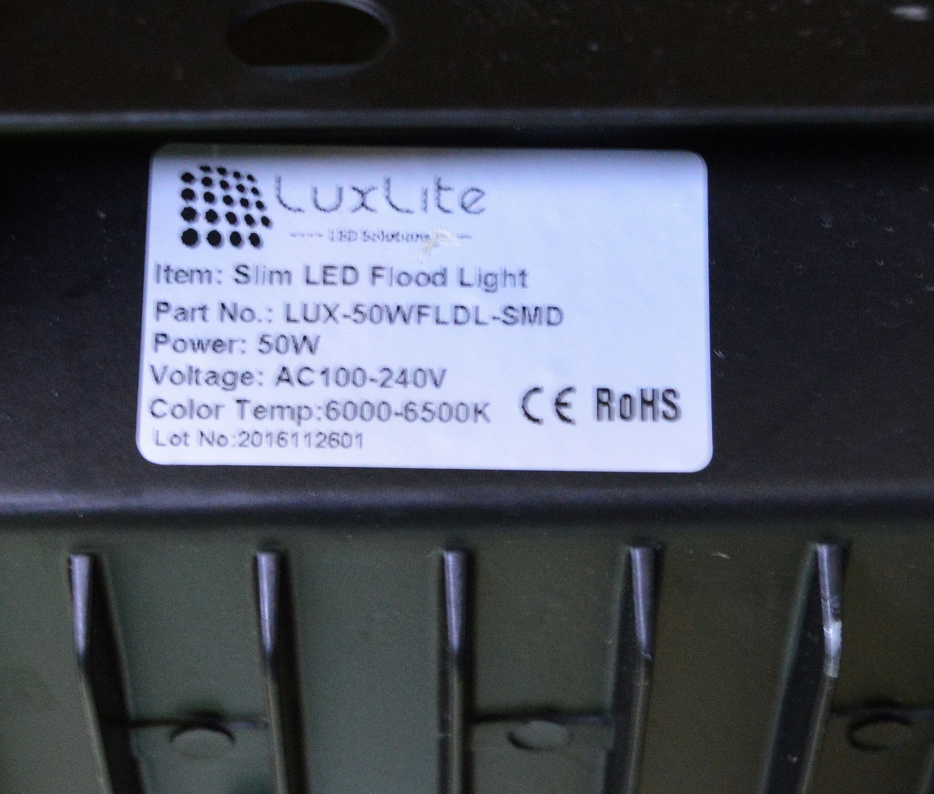 LuxLite Slim LED Flood Light 50W AC100-240v - Image 2 of 2