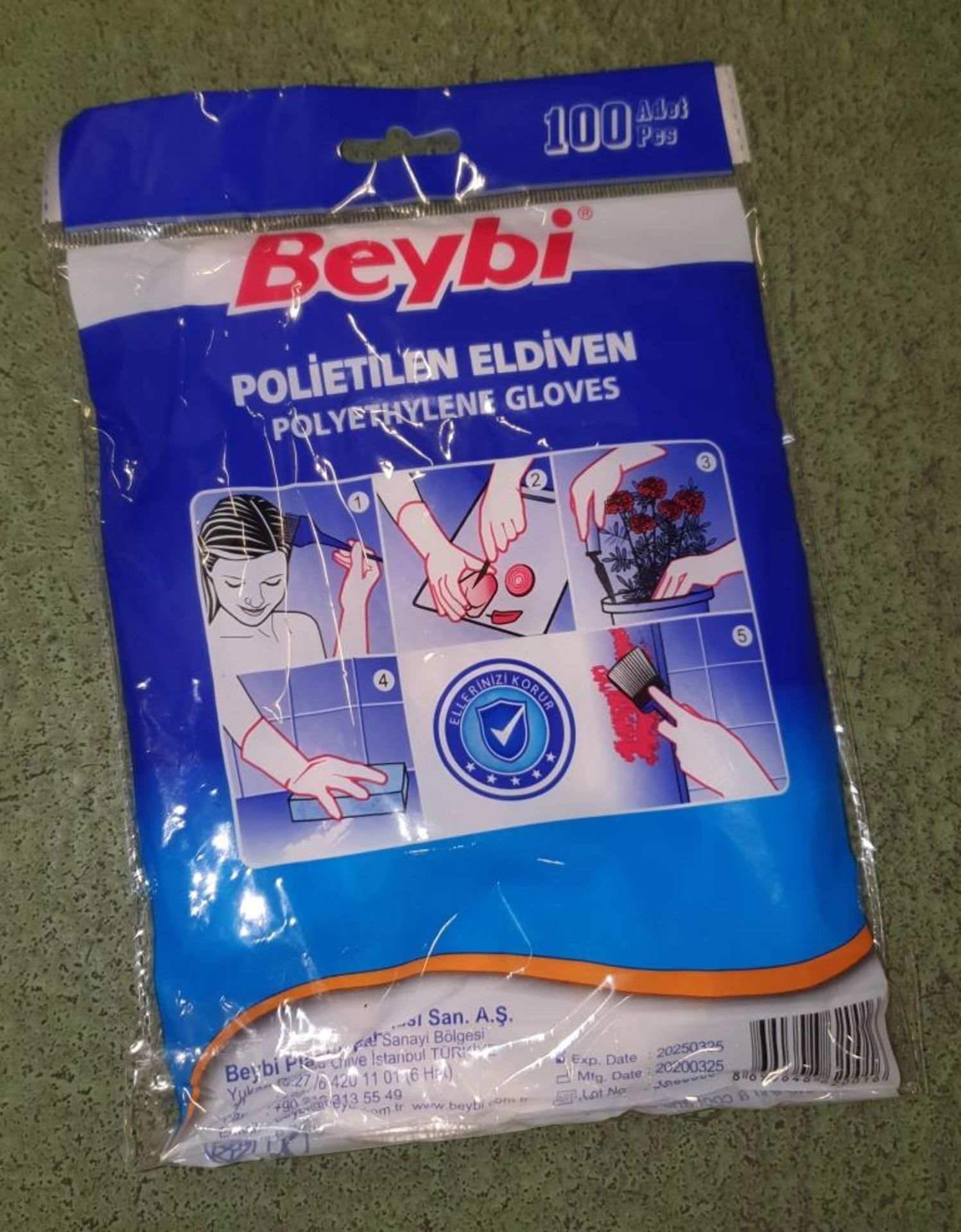 Beybi HDPE Gloves - Size L - 100 gloves per bag - 200 bags per box - 1 box - Image 4 of 4