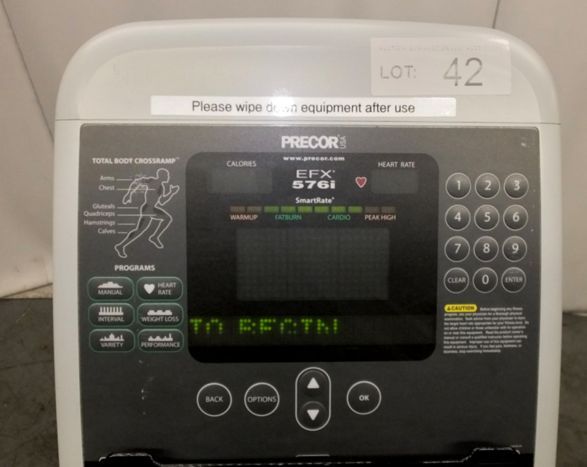 Precor EFX 576i Elliptical Cross Trainer - Left arm section loose, please see pictures for - Image 6 of 13