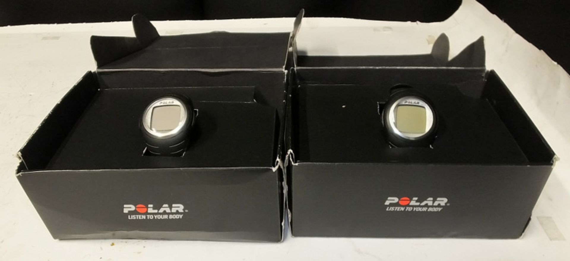 2x Polar F4 Fitness Heart Rate Monitors with Polar Heart Rate Chest Sensors