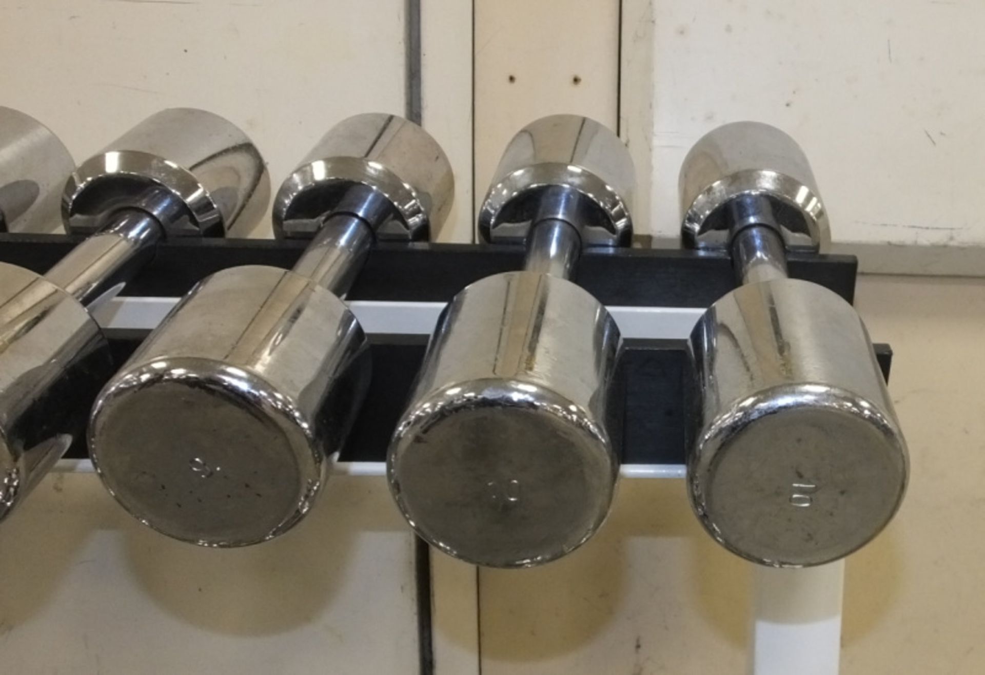 Technogym Dumbbell Rack with Chrome dumbbells (Pairs of 1-10kg) - L1130 x D410 x H765mm (w - Image 4 of 8