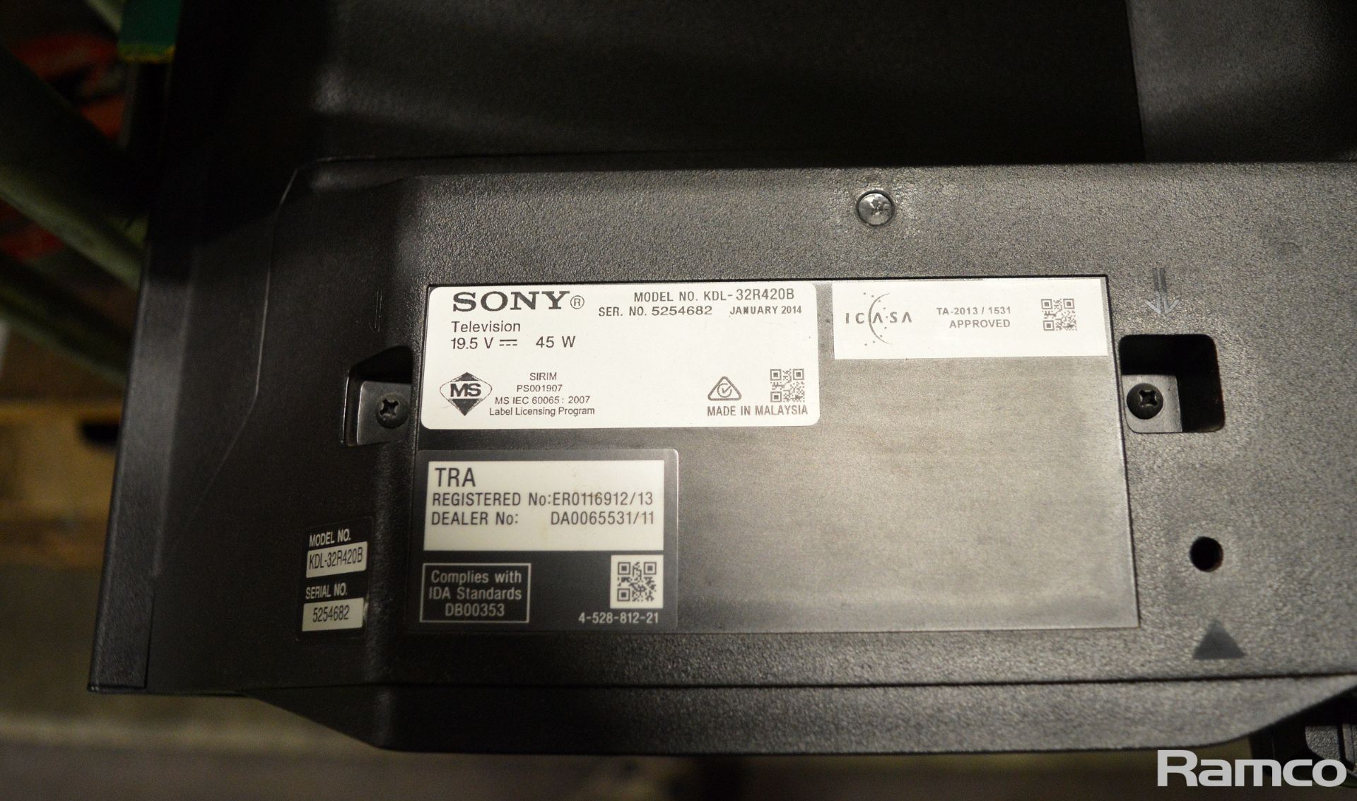 Sony KDL-32R420B wall mountable monitor - Image 2 of 3