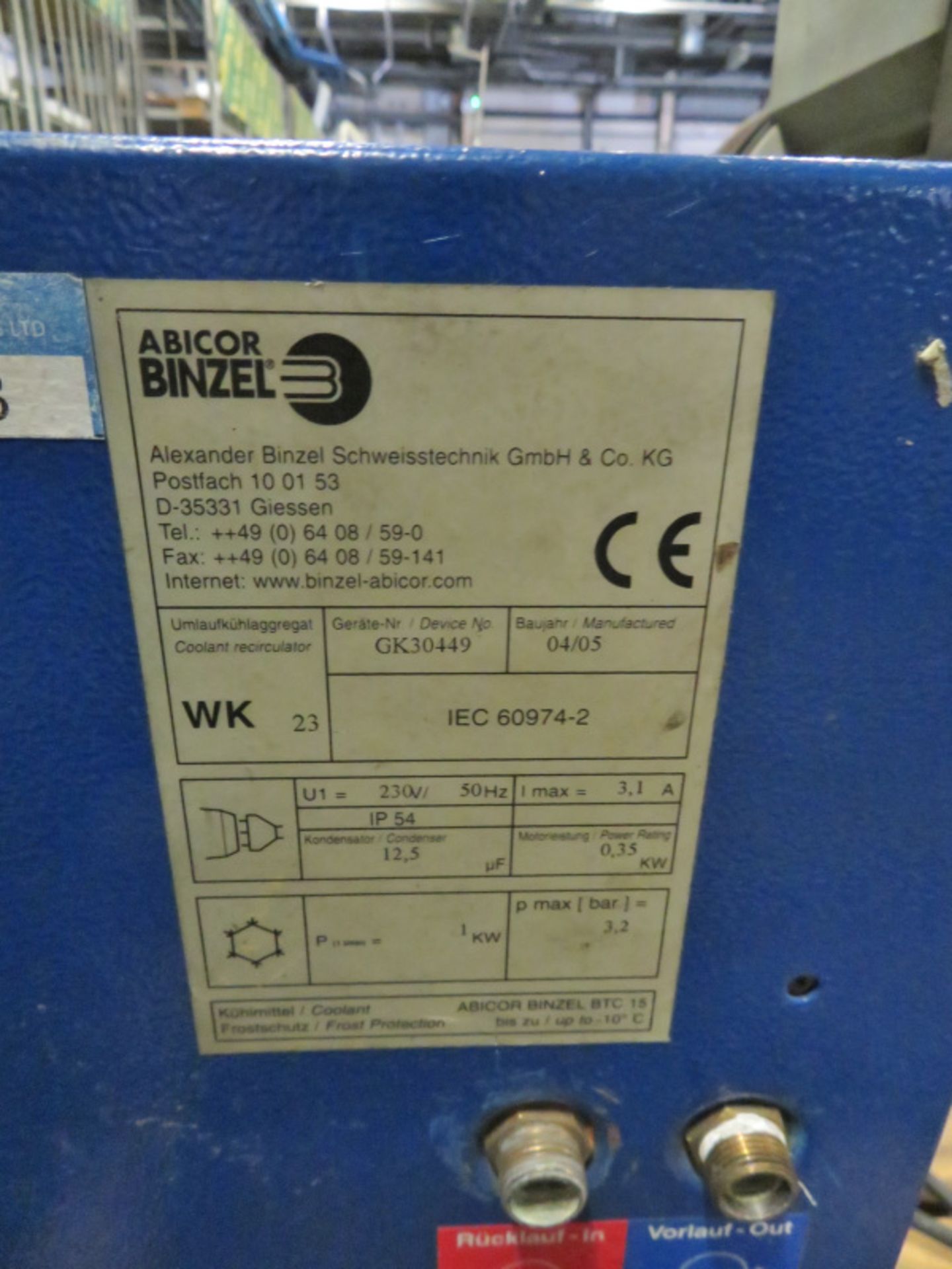 Abicor Binzel coolant recirculator 230V for welder - Image 4 of 4