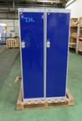 4x Metal Grey/Blue Lockers - L450 x W450 x H1800mm