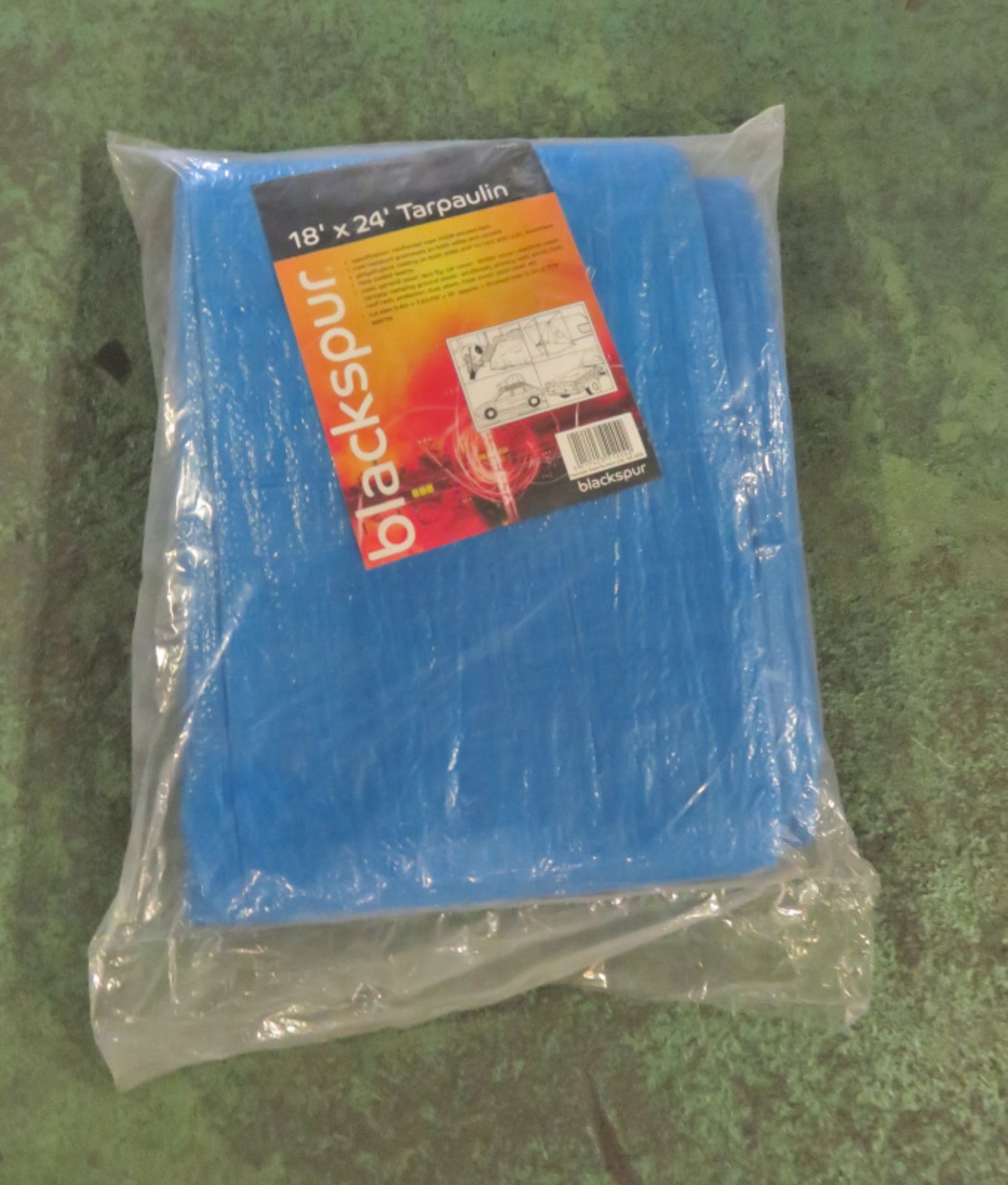 Blackspur 18 inch x 24 inch blue tarpaulin