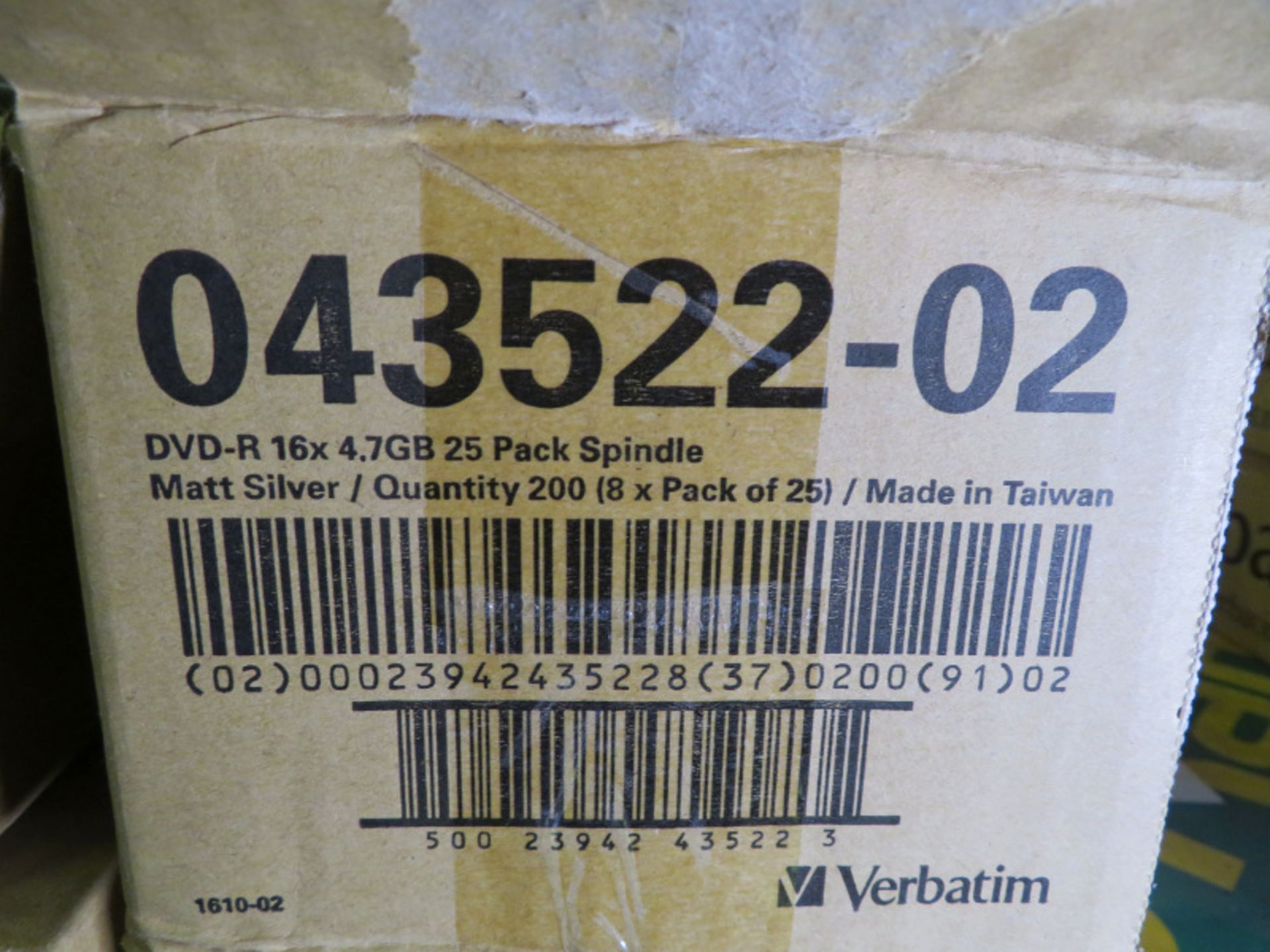 Verbatim DVD-R Discs 4.7 GB - 4 Boxes - 8 Packs of 25 Discs per box - Image 2 of 3