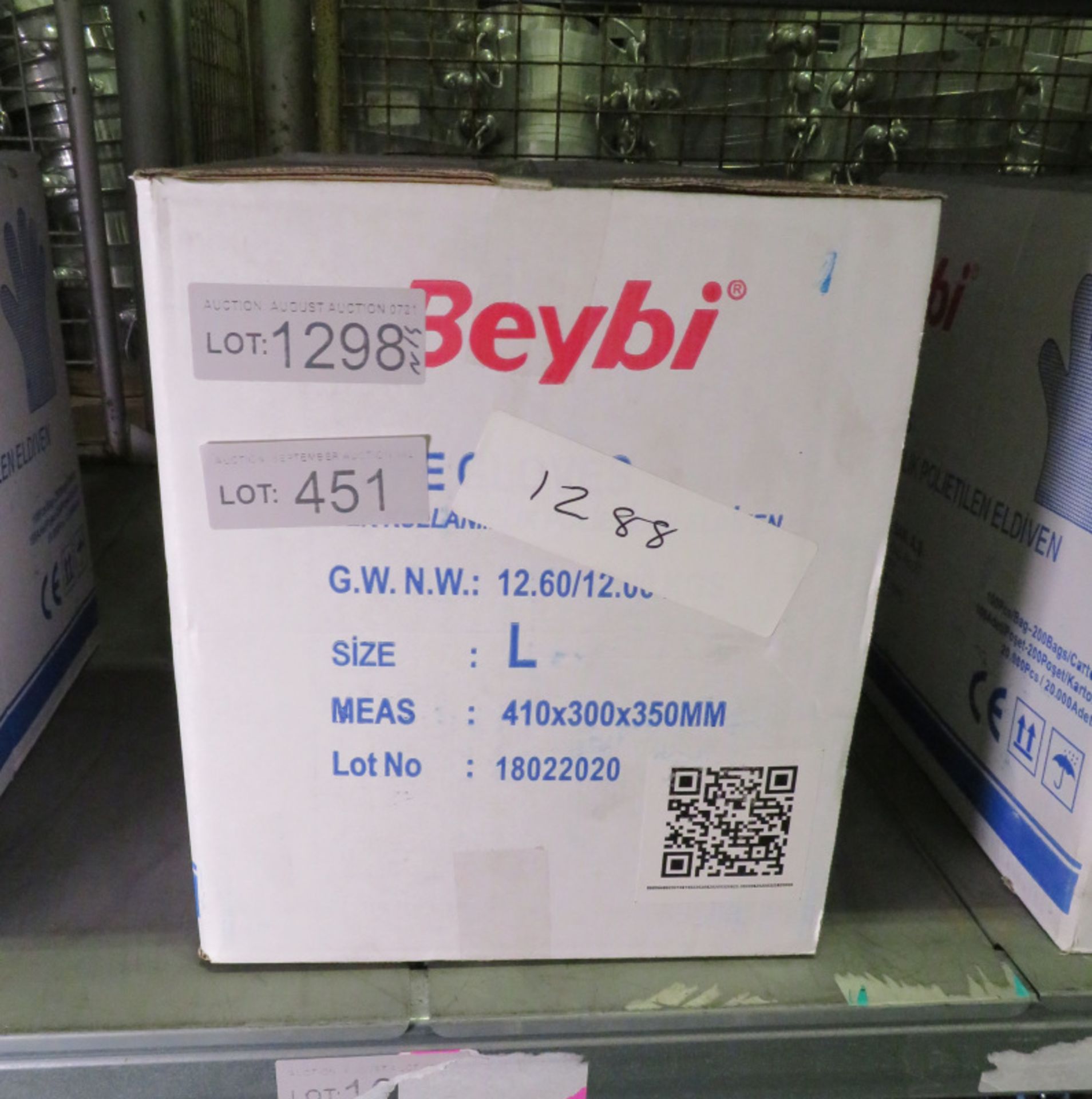 Beybi HDPE Gloves - Size L - 100 gloves per bag - 200 bags per box - 1 box