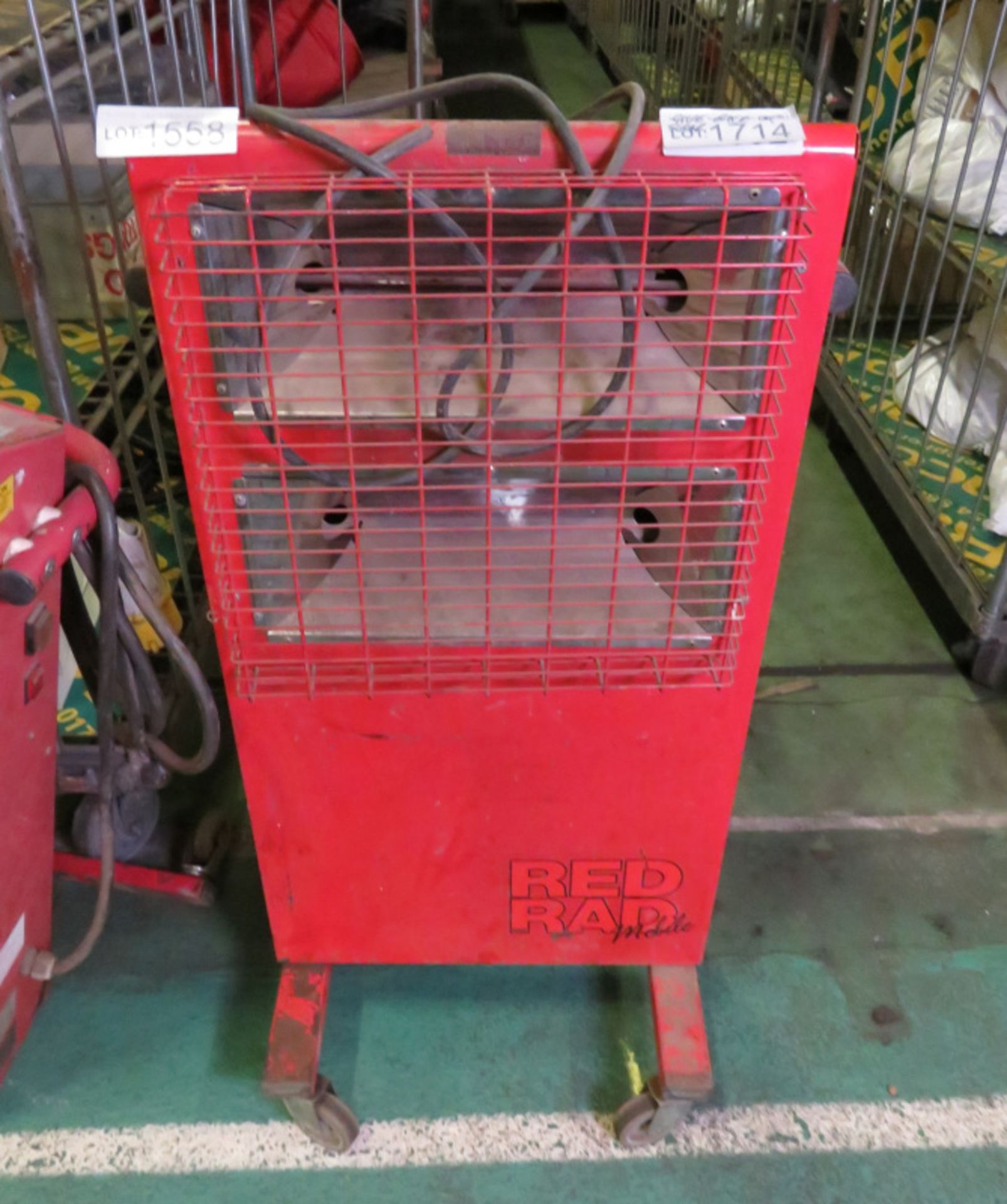 2x Red Rad mobile heaters - 1 has broken stand needs repair - Image 2 of 3