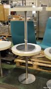 2x Circular Tables - Wood Effect - Diameter 600mm x H 750mm
