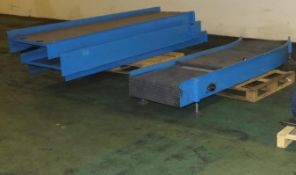 Conveyor section assemblies - 700mm width - 3x straight L 2950mm, 1x curved L 3000mm