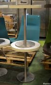 2x Circular Tables - Wood Effect - Diameter 600mm x H 750mm