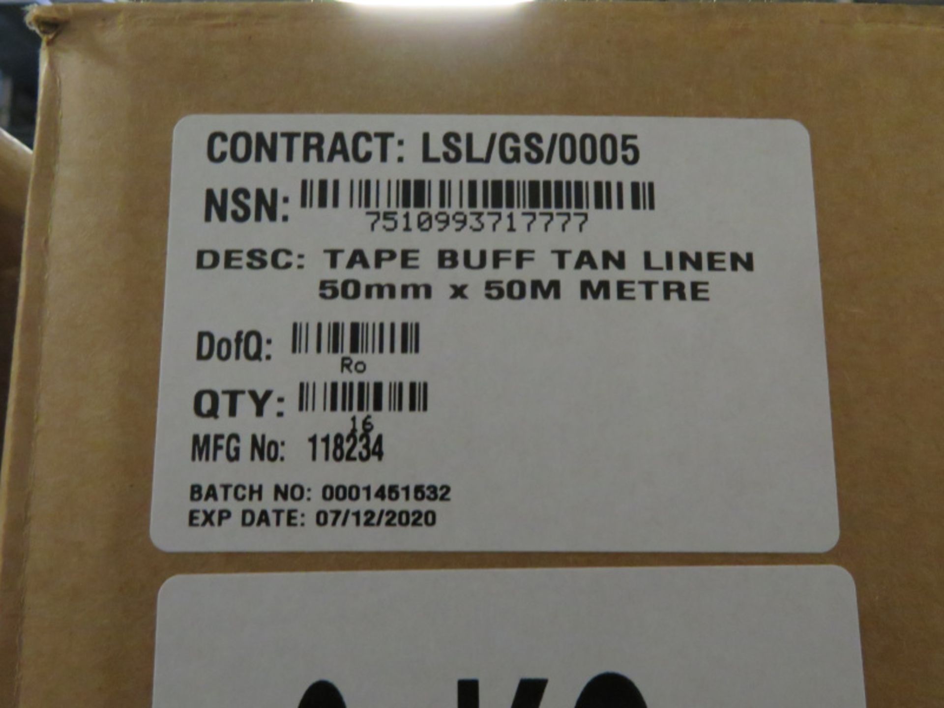 Scapa Pro 3302 Beige Cloth Adhesive Tape - 50mm x 50m - 1 Box - 16 rolls - Image 2 of 3