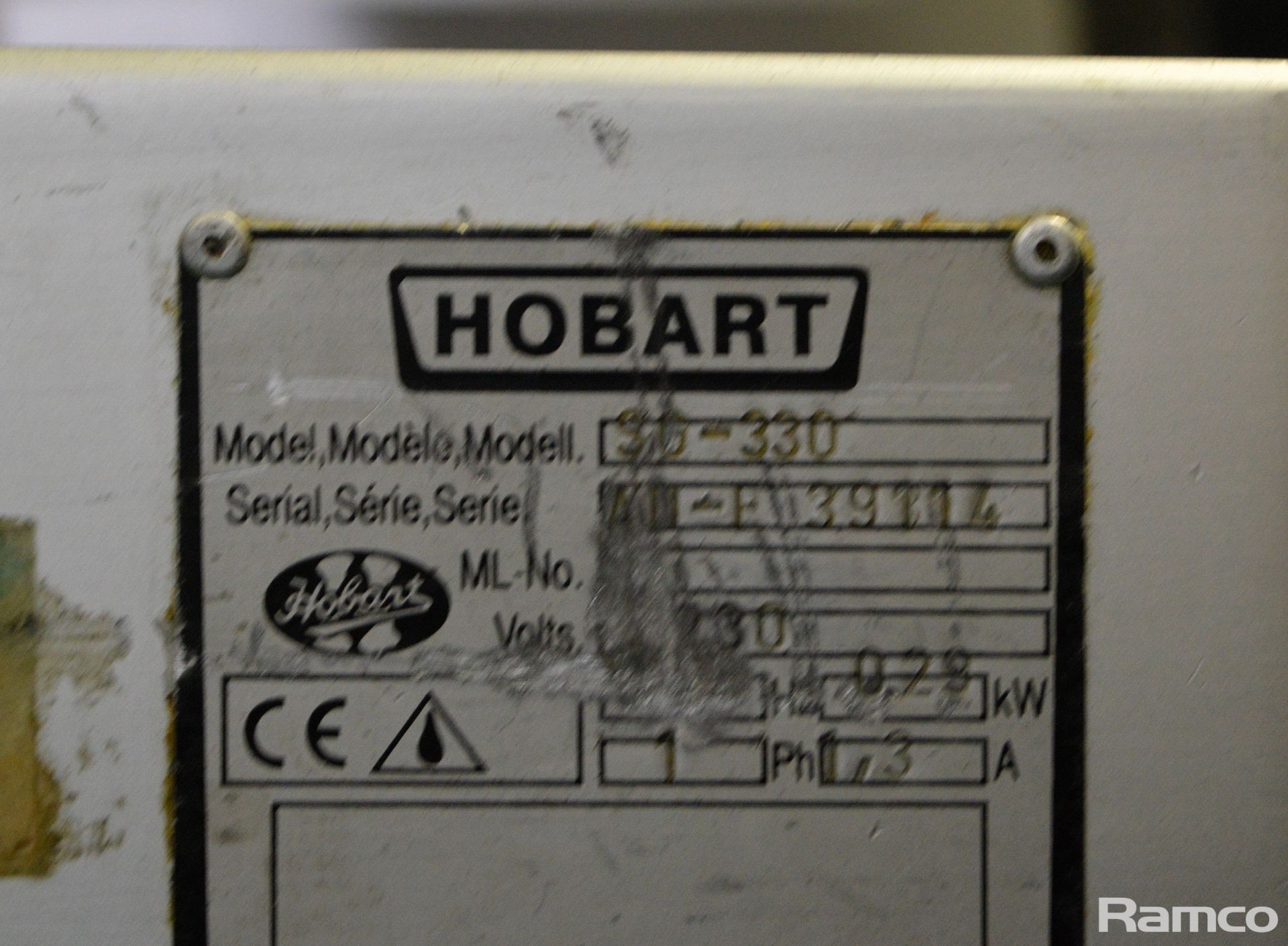 Hobart SG-330 Meat Slicer 230V W 640mm x D 530mm x H 480mm, Musso L1 Ice Cream Maker & more - Image 13 of 13