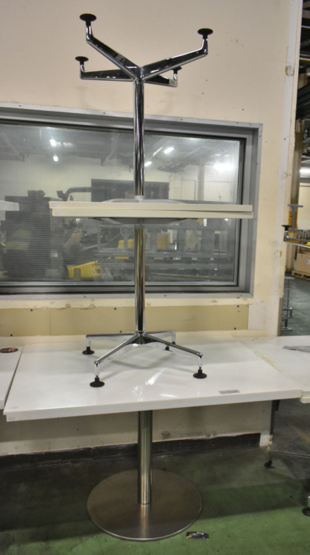 Square Table with Marble Effect - W 1230mm x D 900mm x H770mm & 2x Kusch Co Ona White Desks