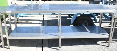 Stainless catering table - 2400mm x 700mm x 900mm