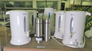 5x flasks, 5x electric hot water dispensers