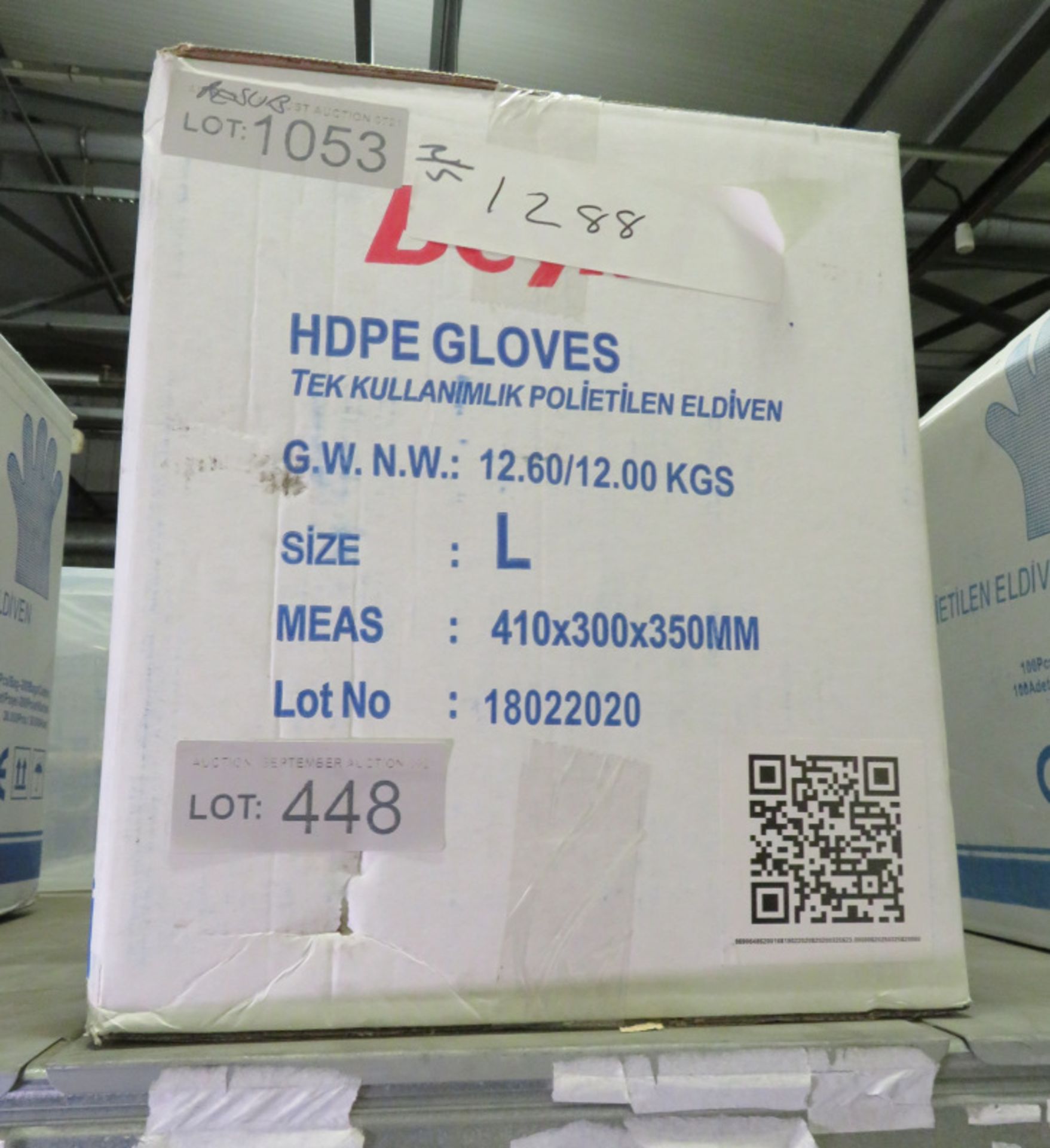 Beybi HDPE Gloves - Size L - 100 gloves per bag - 200 bags per box - 1 box