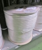 White Poly Fibrous Rope 220m x 9mm - NSN 4020-99-120-8692 - weight 12kg