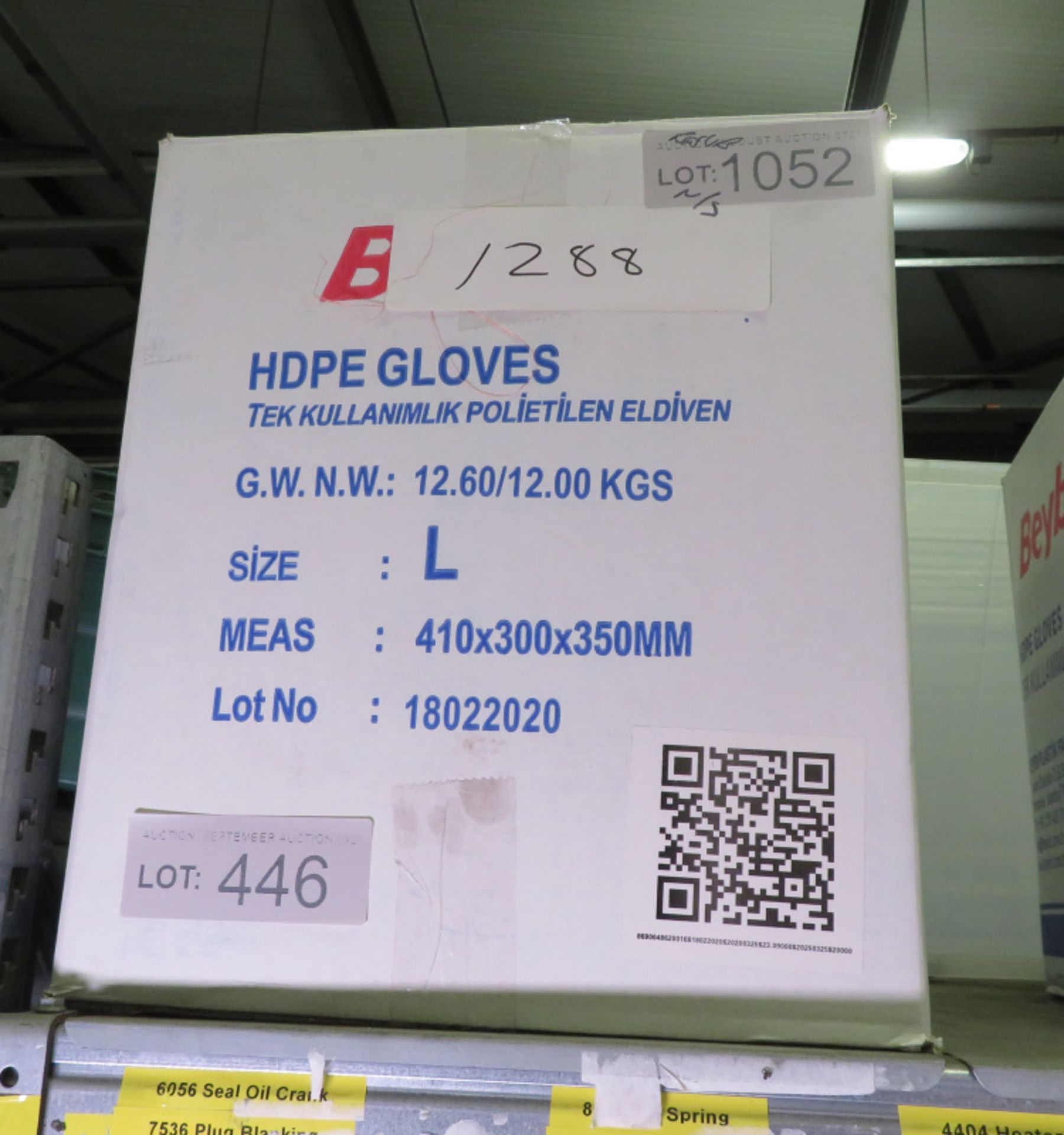 Beybi HDPE Gloves - Size L - 100 gloves per bag - 200 bags per box - 1 box