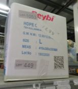 Beybi HDPE Gloves - Size L - 100 gloves per bag - 200 bags per box - 1 box