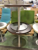 2x Circular Tables - Wood Effect - Diameter 900 x H750mm