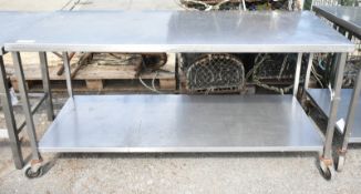 Stainless steel catering table - 1800mm x 750mm x 850mm