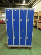 4x 4-Compartment Lockers - L600 x W450 x H1780mm