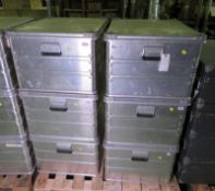 6x Zarges K470 Metal Storage Boxes - L 800mm x W 600mm x H 400mm