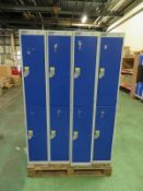 8x Single 2-Compartment Lockers - L300 x W450 x H1780mm