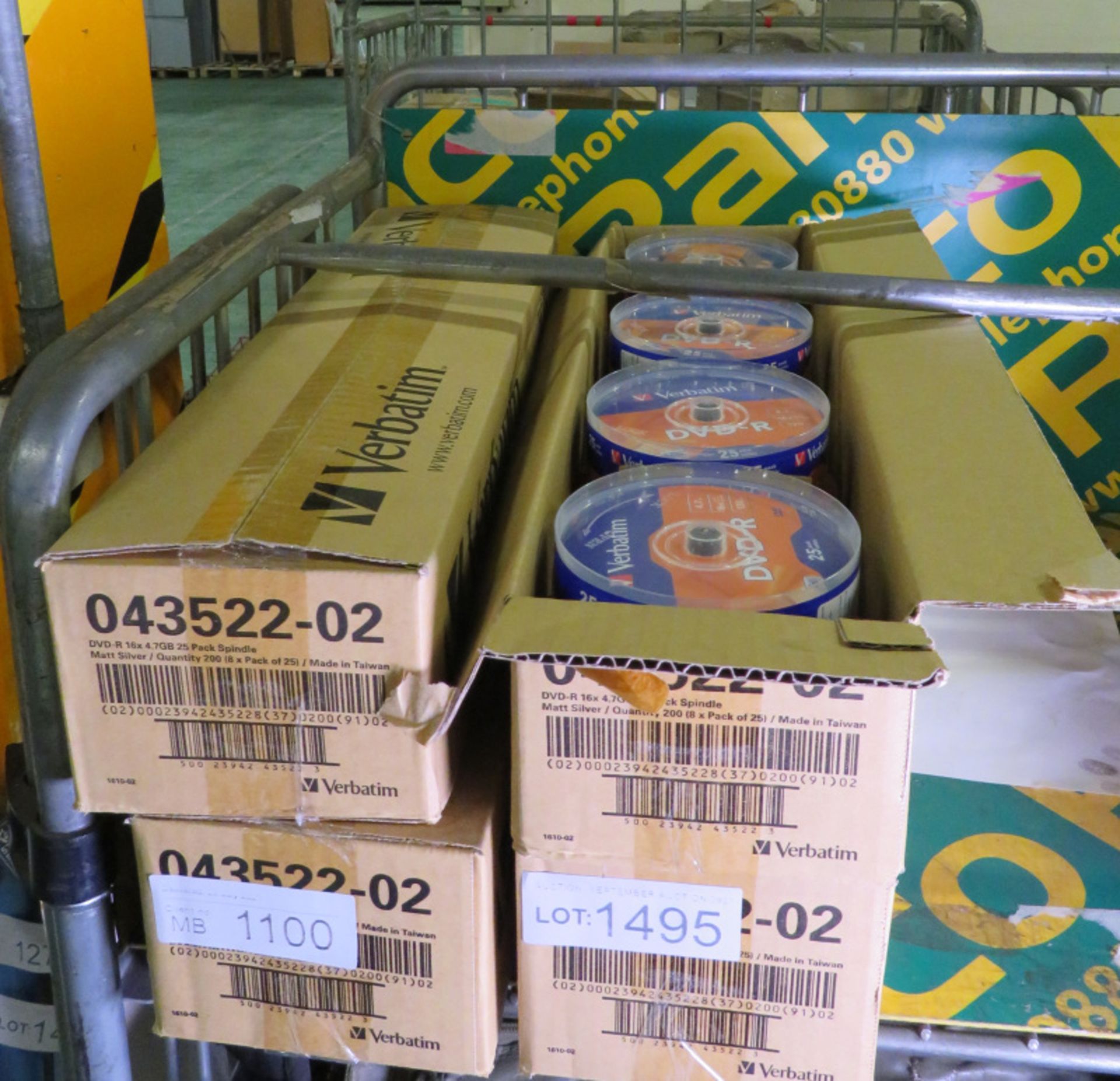 Verbatim DVD-R Discs 4.7 GB - 4 Boxes - 8 Packs of 25 Discs per box