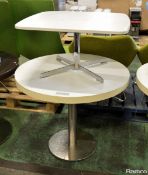 White Coffee Table - L750 x D750 x H400mm & Circular Tables - Wood Effect - White