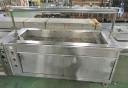 Inox Bain Marie With Hot Cupboard - L 1950mm x W 740mm x H 1450mm