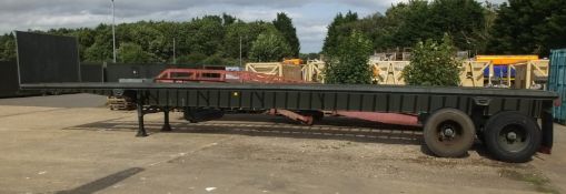 US Specification Flat bed trailer - 14M - twin rear axle with 8 wheels - details in description