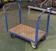 4 wheeled Metal Mesh sided trolley - L 1170mm x W 600mm x H 1000mm