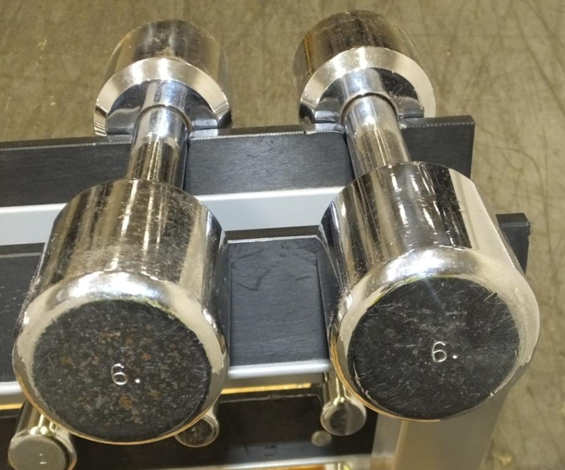 TechnoGym Dumbbell Set 1 -10kg Pairs on Rack - Missing 7kg weights - Image 11 of 15