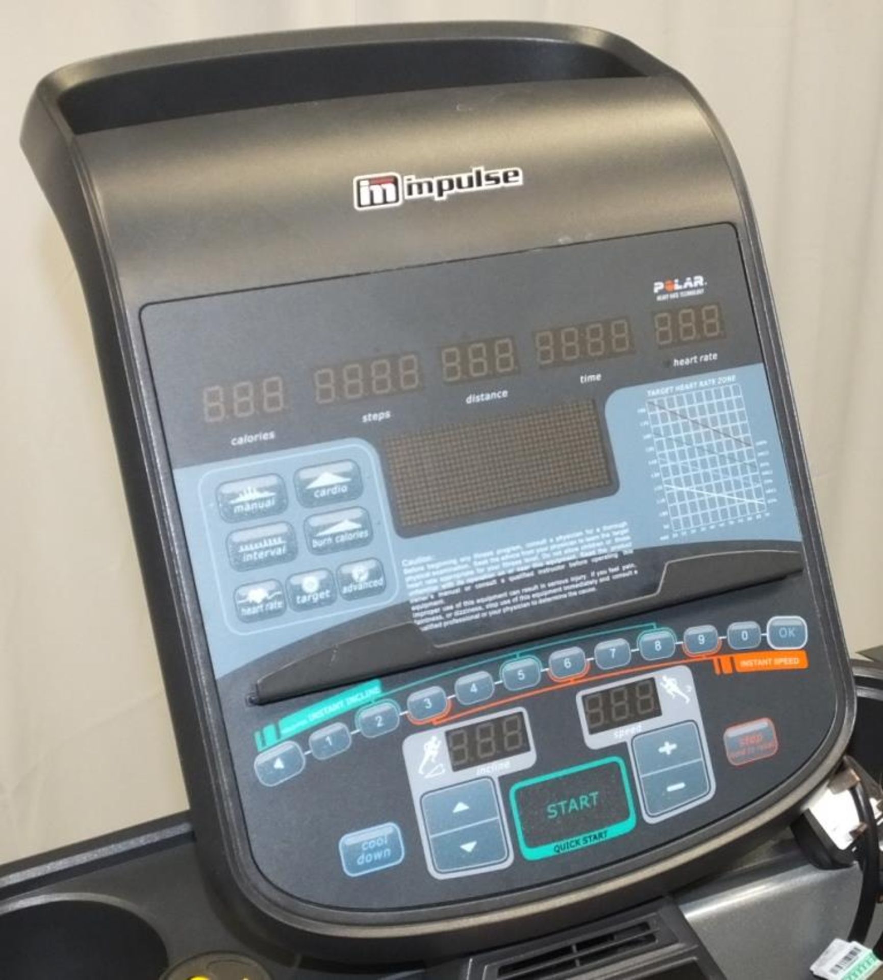 Impulse RT700H Treadmill with Polar Heart Rate Technology - Image 3 of 17