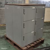 2x 6 Locker Units - L1050 x D475 x H1185mm - combination unknown