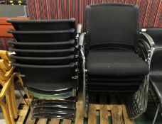 12x Black Desk Chairs - W620 x D620 x H880mm (two chairs have missing plastic on arms)