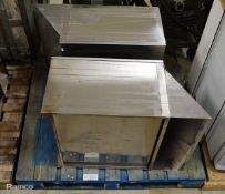 2x Stainless Steel Cabinets - W600 x D370 x H800mm