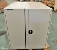 3x Metal Office Cabinets - L900 x D420 x H1000mm