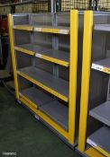 Double sided shelving shop display unit - L 1400mm x D 680mm x H 1540mm