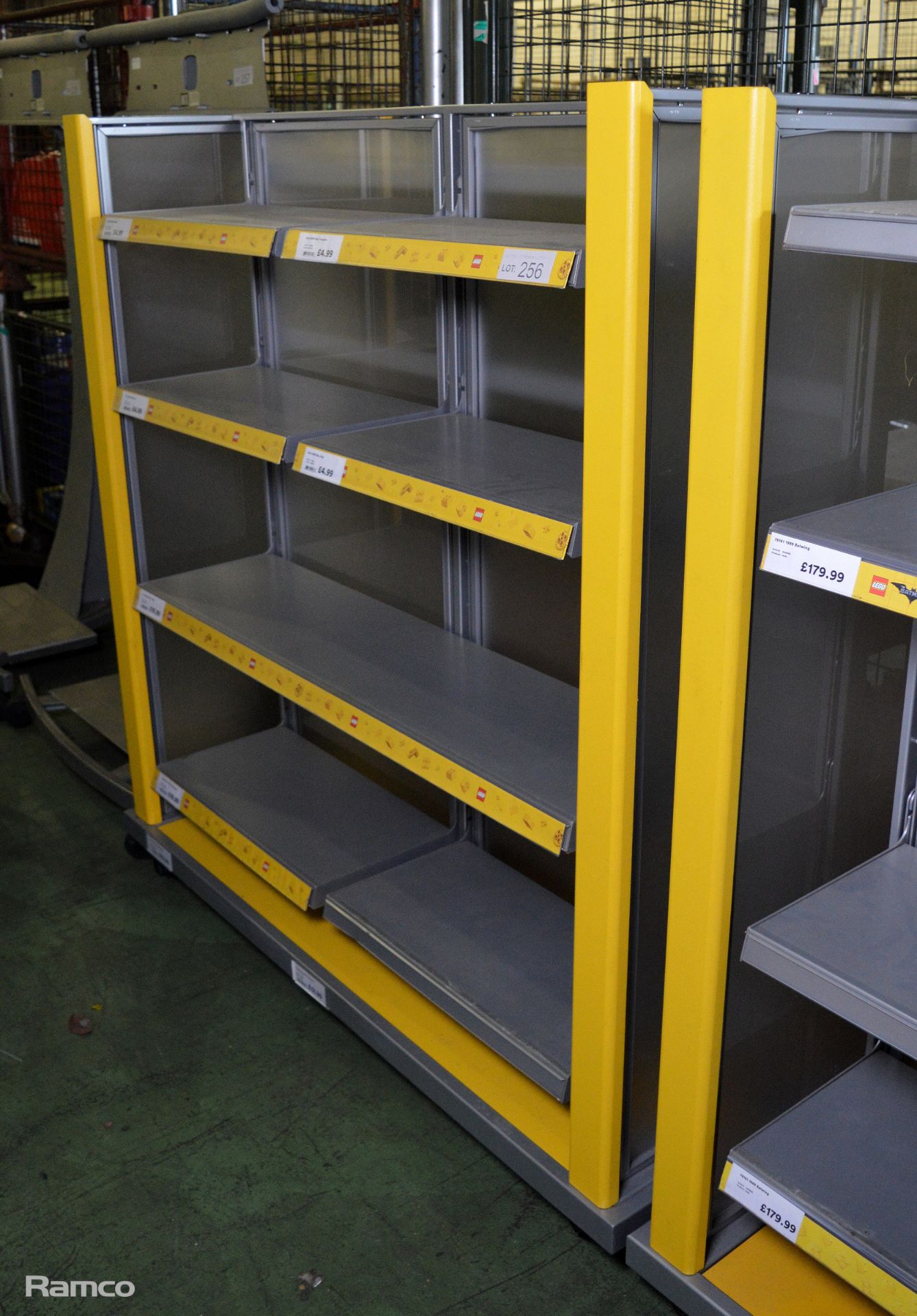 Double sided shelving shop display unit - L 1400mm x D 680mm x H 1540mm