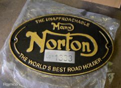 Manx Norton Cast Sign