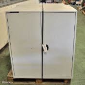 3x Metal Office Cabinets - L900 x D420 x H1000mm